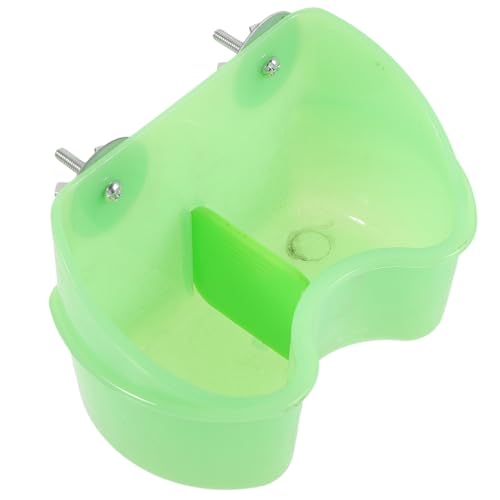 Happyyami Kasten Vogelfutterbox Wasserspender für Vögel Hirse Tablett Vogelhäuschen Pole vogelfutterspender vogelfutterhäuschen Vogelhäuschen aus Kunststoff Vogelfütterer Plastik Light Green von Happyyami