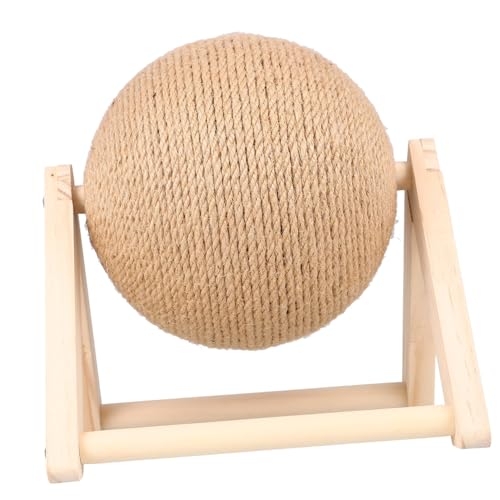 Happyyami Katze Fangball Katze Terrasse Zubehör zum von Kätzchen Katzenbutler kratzspielzeug katzenkratzbretter cat Toy Katzenspielzeug Kugelförmiges aus Sisal Holz Brown von Happyyami