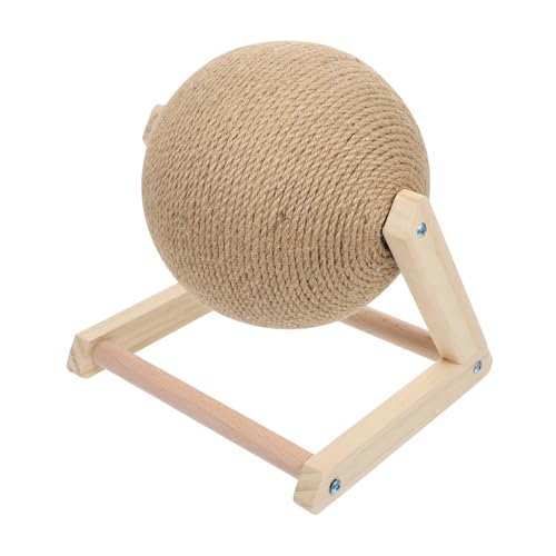 Happyyami Katze Fangball Sisal-katzenbaum Kratzbaum Spielzeug Katzenspielzeug Katze Indoor-Spielzeug Heimtierbedarf Kratzbälle Für Katzen Katze Kratzt Kugelförmig Den Ball Schnappen Holz von Happyyami