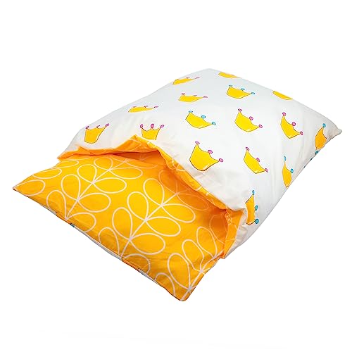 Happyyami Katze Schlafsack Kissen für Haustiere Schlafbett Hund Katze warmes kissenbett Katzenschlafsack cat House katzenhaus Haustierkissen Haustiermatte Eingebaute Federbaumwolle Yellow von Happyyami