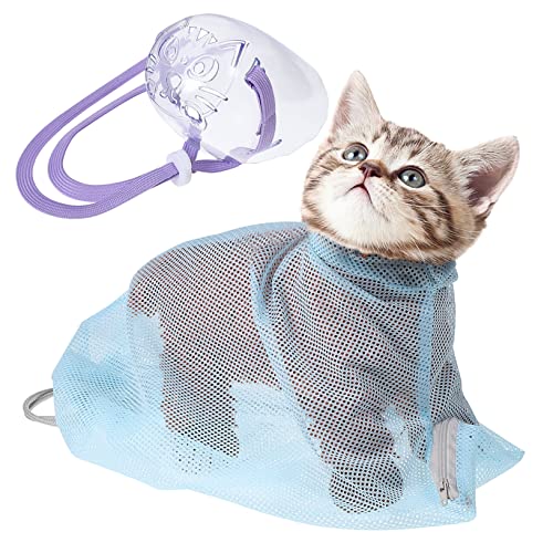 Happyyami Katzen-duschtasche Hundereinigungs-duschbeutel Mesh-duschtasche Katzentransportbox Aus Korbgeflecht Katzenspielzeug Duschen Liner Katze Waschtasche Abs Diffusor Entmattieren Gel Pp von Happyyami