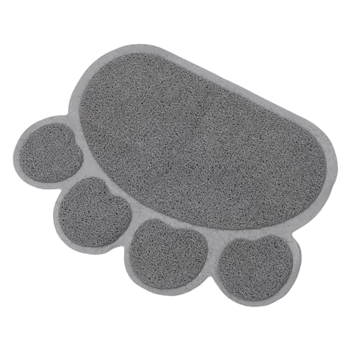 Happyyami Katzen-tischset Katzenstreu Pad Matte Für Hundefutter- Und Wassernäpfe Haustierpfotenförmige Matte Eckmatte Für Katzenstreu Tischsets Für Haustierschüsseln Hundenapfmatte Grey PVC von Happyyami