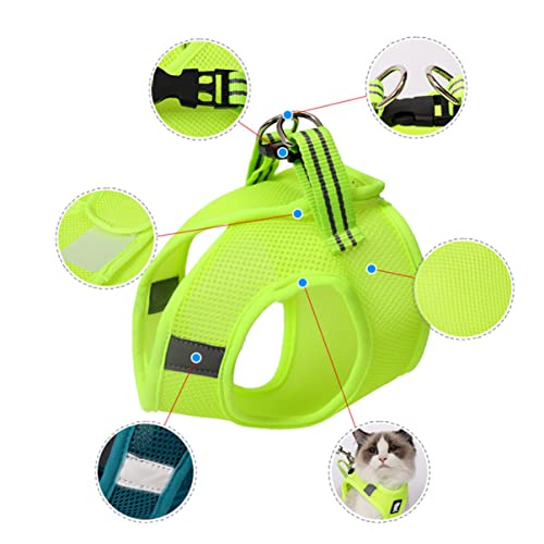 Happyyami Katzengeschirr Brustgurt für Haustiere für Haustiere Trageschlaufe für Welpen Hasenleine cat Leash Katzenleine Haustier Geschirr Brustgurt für Katzen Green von Happyyami