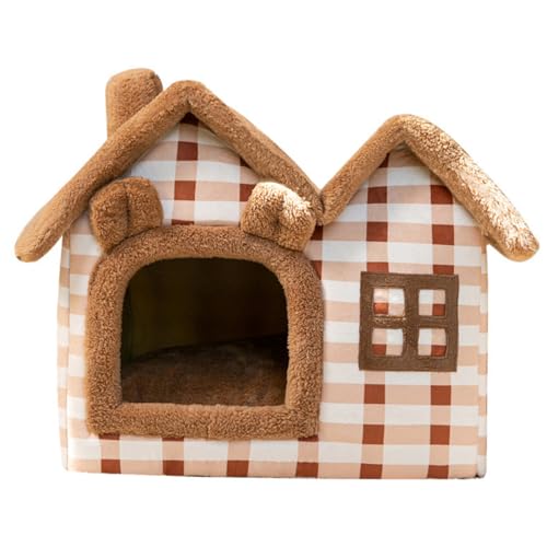 Happyyami Katzenhäuser Hundehütte im Winter bequemes Katzenhaus Haustiere Zwinger Haustier schlafhaus Komfortables Katzenhaus abnehmbar Käfig Hündchen Kätzchen Katzenbett von Happyyami