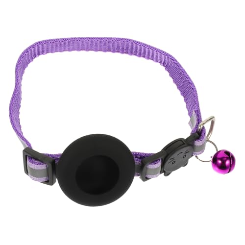 Happyyami Katzenhalsband Hundehalsbandhalter Einfache Gürtel Kragen Buster Glocke Hund Für Große Hunde Puzzle Rassen Kette Hund Mittel Bellen Für Hunde Nylon Violett von Happyyami