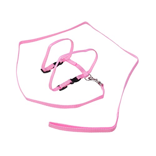 Happyyami Katzenhalsband Leine Haustier Tragetuch für Kätzchen Gürtel Meerschweinchenleine Kaninchenkatze pet Supplies Katzen sicherheitsgeschirr katzenhalsbänder Katzengeschirr Rosa von Happyyami