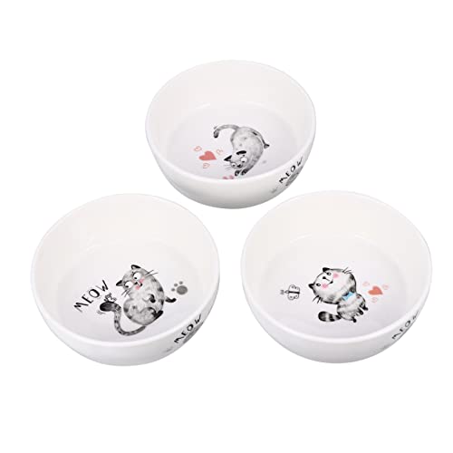 Happyyami Katzennapf Futternapf für Haustiere Kätzchen Schüssel katzennäpfe pet Bowl Welpe Katzenschüssel aus Keramik Fressnapf für Katzen die Katze Zubringer Geschirr Haustiernapf Hündchen von Happyyami