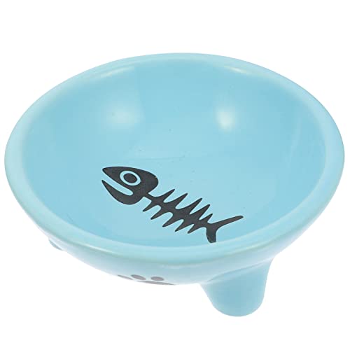 Happyyami Katzennapf aus Keramik pet Supplies pet Bowl Dog Bowls Keramik schüssel Keramik-Hundenapf Welpenzubehör Welpenversorgung dekorativer Futternapf Welpenschüssel für den Haushalt Blue von Happyyami