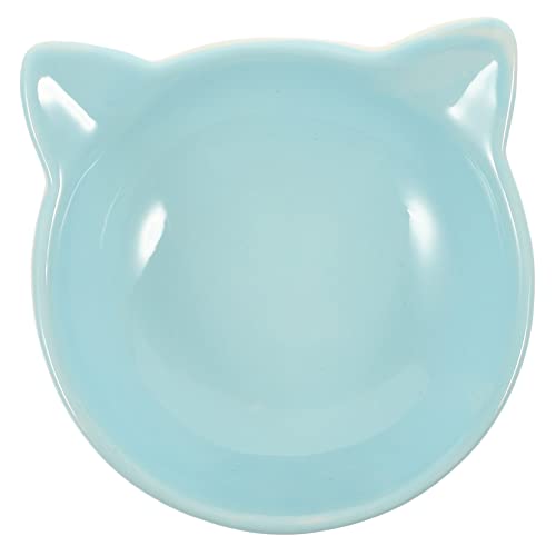 Happyyami Katzenschüssel aus Keramik Katzennäpfe für den Innenbereich Katzengeschirr für Lebensmittel pet Bowl katzenfutter schüssel Mehrzwecknapf für Haustiere Futternäpfe für Katzen Blue von Happyyami