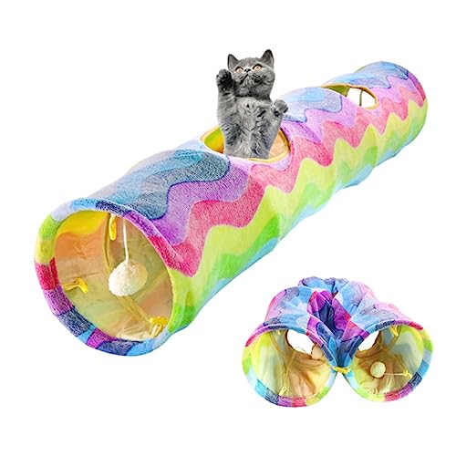 Happyyami Katzenspielzeug Rasselpapierspielzeug Katzentunnel für Wohnungskatzen Hammer interaktives Spielzeug kleintierspielzeug Pet-Tube-Spielzeug Tunnelspielzeug für Katzen Haustier von Happyyami