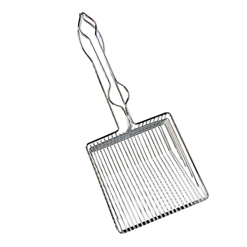 Happyyami Katzenstreuschaufel aus Edelstahl Wurfschaufel Erbse Haustier Sieb Fallensteller Dinge katzenklo zubehör cat Litter Shovel Kotfilterzubehör Haustierzubehör Rostfreier Stahl Silver von Happyyami