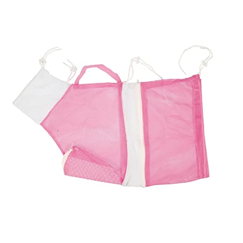 Happyyami Katzentasche waschen Katze putzbeutel Kratzfeste Katzentasche Tragetasche für Katzen Hundepflegetasche Tasche für Katzenwäsche Netzbeutel zum Waschen der Katze Polyester-Netz Rosa von Happyyami