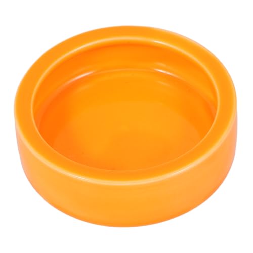 Happyyami Keramik Essen runde Geschirr füttern Igel Essen Schüssel reptichip Futterspender slico aquarien alutisch schleichtiere Futterbecken für Garnelen Futternapf für Garnelen Orange von Happyyami