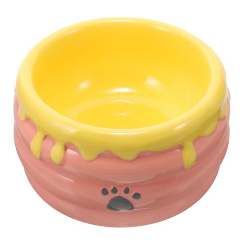 Happyyami Keramiknapf für Haustiere Hundefuttermatte Futternapf für Hunde Hundenäpfe Kätzchen Schüssel pet Water Bowl pet Food Container Futterautomat für Welpen Welpennapf aus Keramik von Happyyami