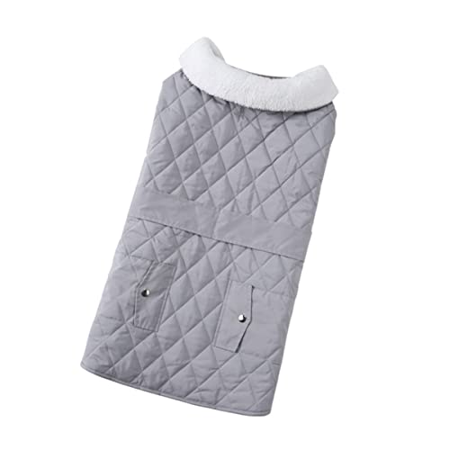 Happyyami Kleidung für Haustiere Hundekleidung Hundebett Warmer Hundemantel Dackel hundewintermantel hundewinterjacken hundepulli Winterkostü für Haustiere Welpenkostü Polyester Light Grey von Happyyami