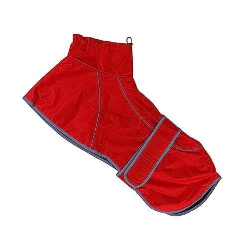 Happyyami Kleidung für Haustiere pet Supplies hundewintermantel Hunde Regenjacke Hunderegenmantel wasserdichte Hundejacke Hundeoverall Haustier wasserdichte Kleidung Polyester rot von Happyyami