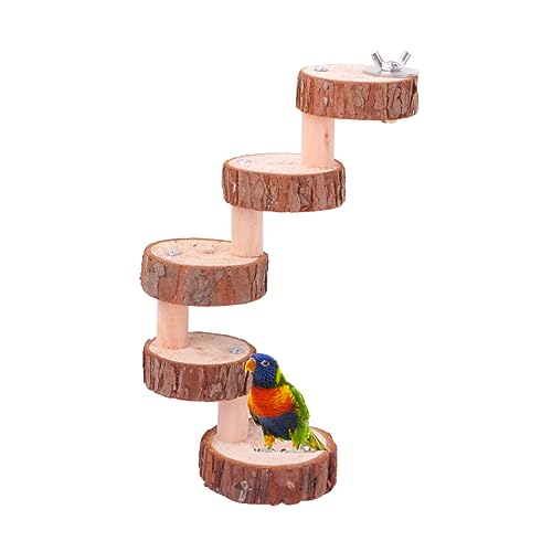 Happyyami Kleine Tiere Stehen Vogelstange Standplattform Vogelbarsch Hamsterspielzeug Spielzeug Für Vogelkäfige Spielzeug Für Haustiere Kleintierspielzeug Käfig-top-barschständer Hölzern von Happyyami