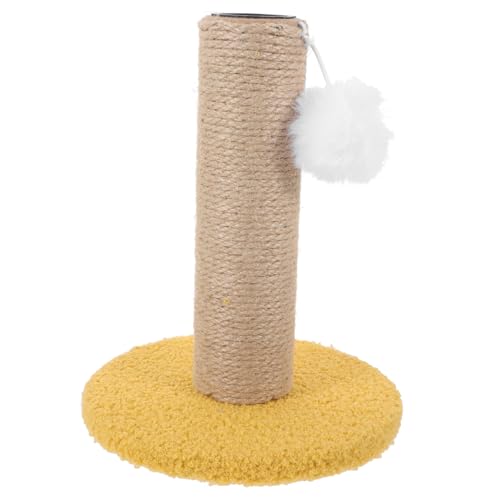 Happyyami Klettergerüst Für Katzen Kratzbaum Für Katzen Aus Sisal Vertikaler Kratzbaum Wiederverwendbarer Kratzbaum Gelbes Zubehör Katzenkratzlounge Flanell Pfotenpolster Für Katzen Haustier von Happyyami