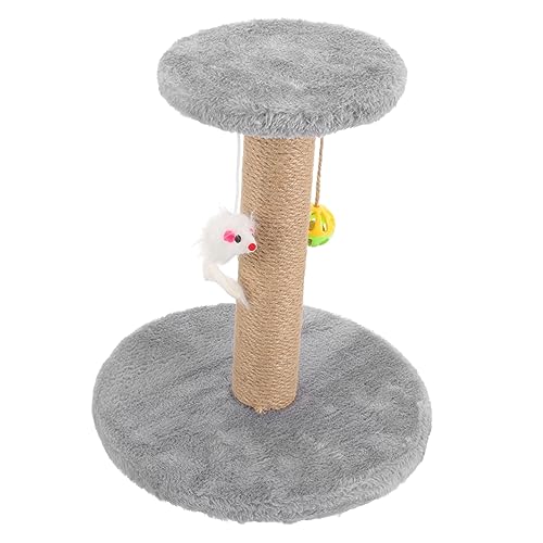 Happyyami Kratzbaum Für Katzen Aus Sisal Schöner Kratzbaum Vertikaler Kratzbaum Dekorativer Kätzchenkratzer, Katzenkletterer Verschleißfester Katzenkratzer Kätzchen Kratzbaum Grey Massivholz von Happyyami