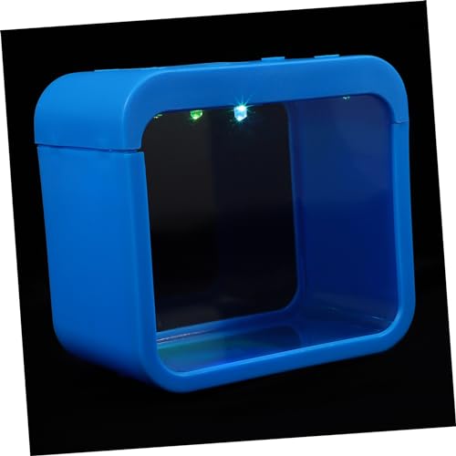 Happyyami Kreatives Aquarium Mini Würfel Aquarium LED Fisch Betta Becken Fisch Kampfkoffer Betta Schüssel Reise Aquarium Licht Kinder Aquarium Mini Inkubations von Happyyami