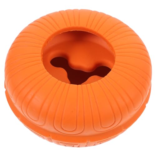 Happyyami Gummi-backenzahnspielzeug für Haustiere Hundefutter-Puzzle Futterspielzeug Kauspielzeug für Haustiere Spielzeug für Welpen Slow Feeder für Haustiere Orange von Happyyami