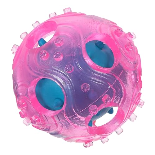 Happyyami Leckerliball für Hunde interaktives Spielzeug gummiball hundspielzeug Leckerli-Spielzeug für Hunde doppelte Kugel Leckerli abgebendes Hundespielzeug Leckerli-Spender für Hunde Rosy von Happyyami