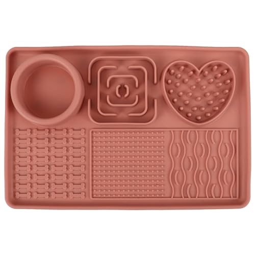 Happyyami Leckmatte Slow Feeder Für Hunde Und Katzen Silikon – K-Pad Zum Fellpflege Rosa von Happyyami