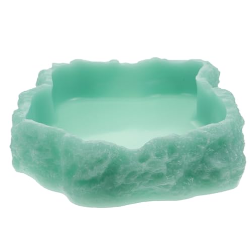 Happyyami Leuchtende Wasserschale Haushalt Reptilienschale Reptilien-Wassernapf für den täglichen Gebrauch tierfutter wassercontainer Reptilienwasserschale aus Harz Futtermittel Light Green von Happyyami