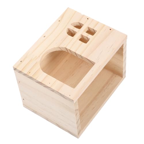 Happyyami Hamster Holzhaus Mit Versteck Mehrkammerige Nager Hütte Aus Massivem Ideal Als Rückzugsort Und Spielplatz Für Hamster Meerschweinchen Und Andere Kleintiere von Happyyami