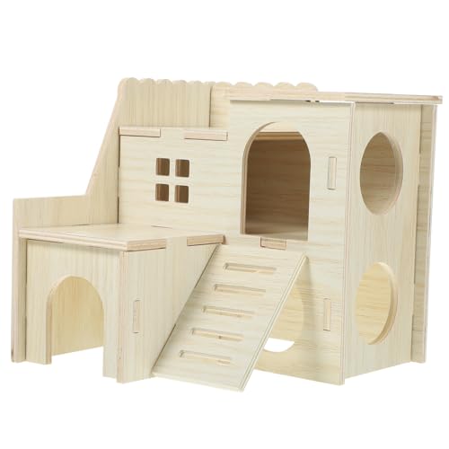 Happyyami Meerschweinchenheim empfindliches Hamsterversteck Meerschweinchenhütte Käfige für Meerschweinchen Hasenhaus nagerhaus Hamster Holzhaus Rattenversteck aus Holz Hamsterkäfig hölzern von Happyyami