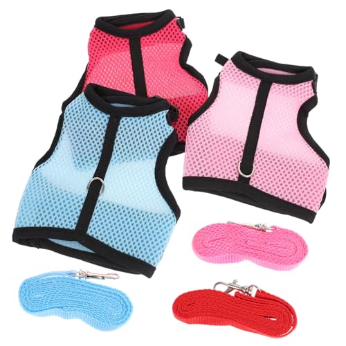 Happyyami Meerschweinchenleine Trainingsleine Für Hunde -Outfits Kaninchenweste Mit Leine Haustier Geschirr Kleidung Hase -Tanktop Kaninchenhalsbänder Leinen Leine Netz von Happyyami