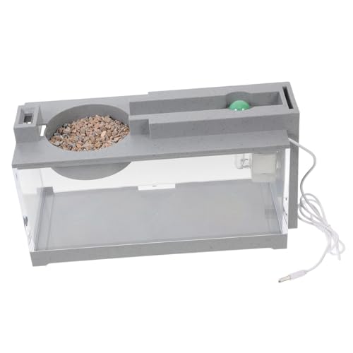 Happyyami Mikro-Aquarium Büro-Schreibtisch-Aquarium Starterkits Für Kleine Aquarien Büro-Aquarium Desktop-Mini-fischglas Zubehör Für Aquarien Aquarium Aquarium Fischbehälter Abs Grey von Happyyami