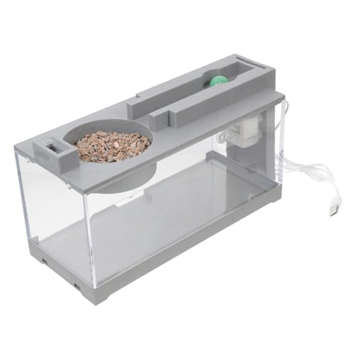 Happyyami Mikro-Aquarium Starterkits Für Kleine Aquarien Desktop-Mini-fischglas Betta-Terrarium Fischbehälter Büro-Schreibtisch-Aquarium Zubehör Für Aquarien Winziges Aquarium Grey Abs von Happyyami