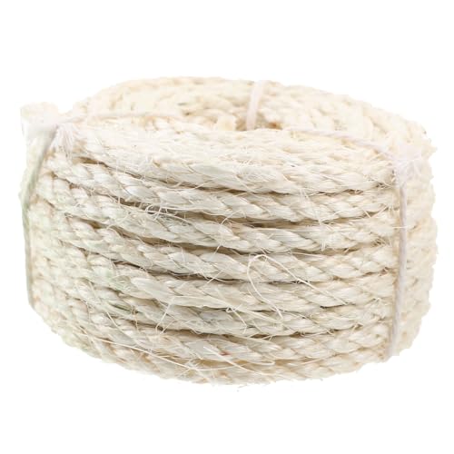 Happyyami Natürliche Sisal Rolle Für Katzenkratzbaum Hochwertiges Langlebiges Hanfseil 6mm x 10m Ideal Für DIY Reparaturen Und Kratzmattenersatz Verschleißfestes Katzenbaumseil von Happyyami