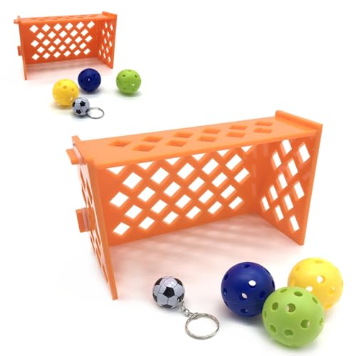 Happyyami Papagei Fußballspielzeug Kugelkette Papageienkäfig Vogelspielzeug Mini süßer Fußball-Schlüsselanhänger Vogelfütterer Papageienspielzeug Fußball für Vögel Vogel-Fußball- von Happyyami