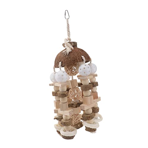 Happyyami Papagei Spielzeug Vögel Spielzeug Vogelpapageienspielzeug Papagei Kauspielzeug Käfigkauspielzeug Zerreißspielzeug Für Vogelblöcke Vogelzubehör Vogelbissspielzeug Beige Hölzern von Happyyami