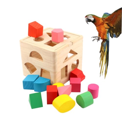 Happyyami Papageienspielzeug zabawki stymulujące rozwój Educational Toys Vogelzubehör Vogelunterhaltungsspielzeug Kauspielzeug Spielzeug für Vogelkäfige Papagei-Block-Spielzeug Protokoll von Happyyami