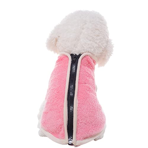 Happyyami Partykleidung für Haustiere Winterjacken hundemantel hundezubehör Wintermäntel für Haustiere Winterkleidung für Hunde Haustierkleidung mit Reißverschluss Party-Hundetuch Rosa von Happyyami