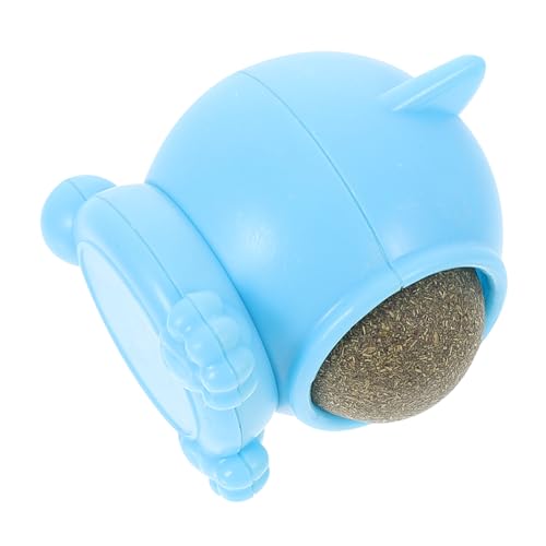 Happyyami Pfefferminzbällchen Lecken Kleines Hundespielzeug Katzenminze-Snack Zahnspielzeug Für Kätzchen Katzenspielzeug Katze Katzenminze Ball Katzenzahnreinigung Katzenwand Plastik Blue von Happyyami