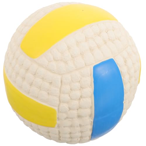 Happyyami Quietschender Volleyball-hundezahnball Für Hunde, Gummi-hundeball, Interaktives Hunde-backenzahnspielzeug, Entspannender Hundeball von Happyyami