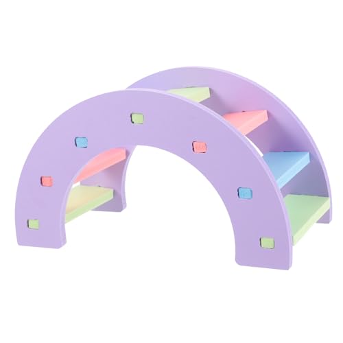 Happyyami Rattenleitern Hamsterspielplatz Hamsterspielzeug Hängematte Kaninchen Hamster brücke nager Kletterbrücke für Haustiere Rattenbrückenspielzeug Chevron-Brett Violet von Happyyami