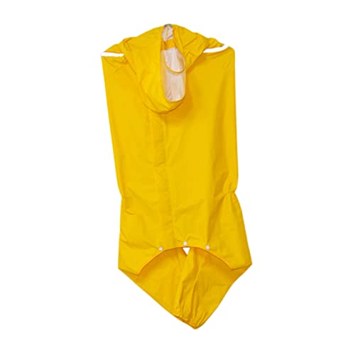 Happyyami Regenmantel für Haustiere Welpen-Shirts Kleiner Hund Regenmantel Hundemäntel hunderegenmantel Regenjacken für Hunde Haustier Hund Overall Regenjacke mit Kapuze für Haustiere Yellow von Happyyami