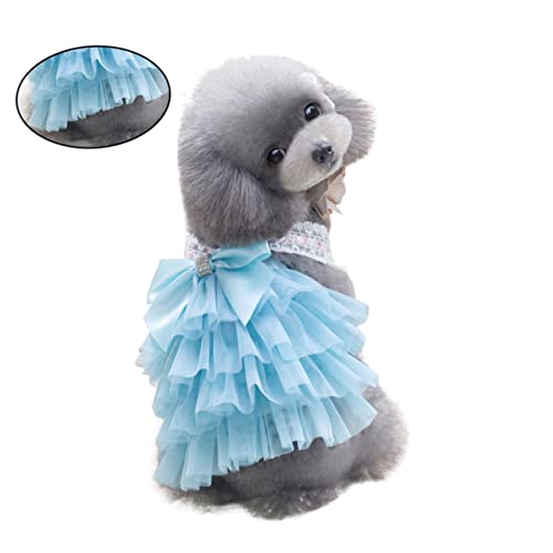 Happyyami Rock Bowknot-Tutu-Kleider für Hunde Hund Prinzessin Kleider Spitzenkleid für Welpen Kleid mit Schleifenknoten für Welpen Hundekleider Sommer hundekleidung hundebekleidung Haustier von Happyyami