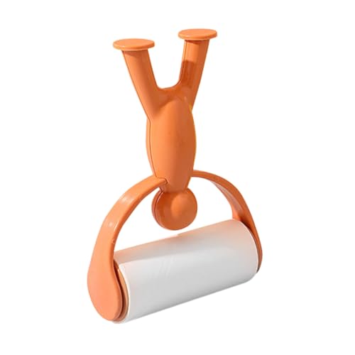 Happyyami Roller-Haar-Aufkleber Flaum Klebstoffentferner Fusselrolle für Tierhaare Fleck Abzieher pei haarrollen tierhaarrolle Tierhaarentfernung Autoteppich-Streifenwerkzeug Plastik Orange von Happyyami