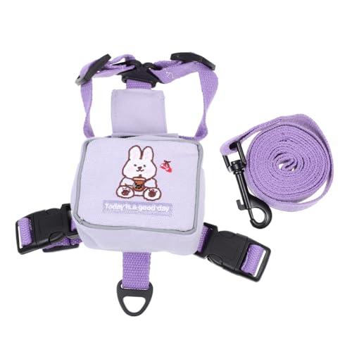 Happyyami Rucksack Für Haustiere Welpenleinenrucksack Welpen Rucksack Satteltasche Für Haustiere Haustierleine Hunderucksack Leine Wandergeschirr Für Hunde Leine Für Hund Violett Polyester von Happyyami