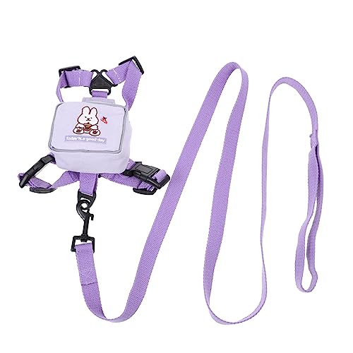 Happyyami Rucksack für Haustiere Rucksack für Katzengeschirr Hundekette Leine pet Backpack hundegurt wanderrucksäcke Welpengeschirr Haustier Geschirr Leinenrucksack aus Polyester Violett von Happyyami