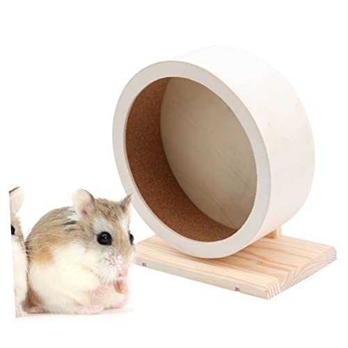 Happyyami Scheibe Laufen Lassen Gecko Hamsterlaufscheibe Rad Heimtrainer Für Kleine Haustiere Reptichip Hamster-Spielzeug Nicht Hamsterversteck Untertasse rutschfest Spielen Bambus von Happyyami