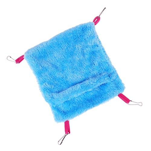 Happyyami Schlafsack für Haustiere Plüsch Papagei Spielzeug für Vogelkäfige Vogelhüttenversteck kleines Tier Hausbett für Haustierhütten Meerschweinchen-Hängematte Vogel Schlafmatte Blue von Happyyami