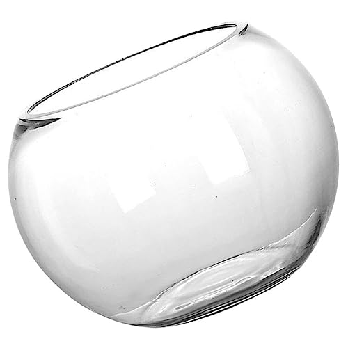 Happyyami Schüssel-Glasvase Durchmesser 6 Höhe 4 Glasblasenschale Klare Runde Schüssel Terrarium-Kugelvase Für Fische Blumen Fischschalen Aus Glas von Happyyami