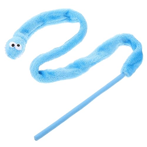 Happyyami Snake-Teaser-Stick Katzenminze Katzen-stäbchen Für Kätzchen Katze Katzenminze Teaser Katzen-Teaser-Stick Kätzchen-Teaser-Stick Katze Spielt Stock Flanell Blue von Happyyami